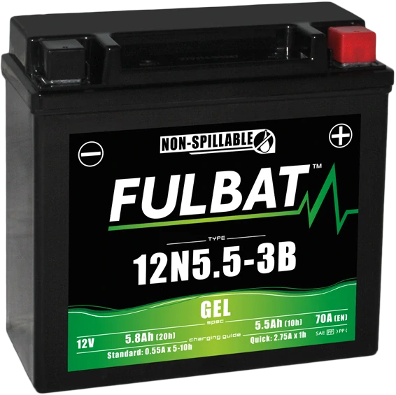 FULBAT 12N5.5-3B 12V 5,5Ah 70A 135x60x130mm P+ GEL bezúdržbová motobatéria