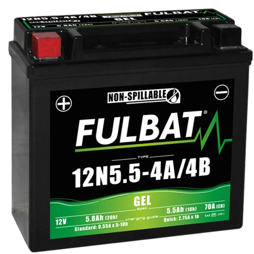 FULBAT 12N5.5-4A 12V 5,5Ah 70A 135x60x130mm L+ GEL bezúdržbová motobatéria