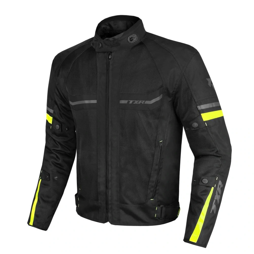 TXR Bunda na motorku Steward čierno-sivo-fluo žltá L