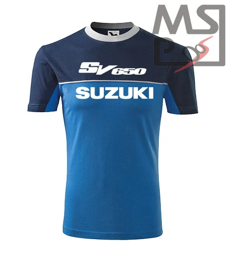 Pánske tričko s motívom Suzuki SV650 L modré