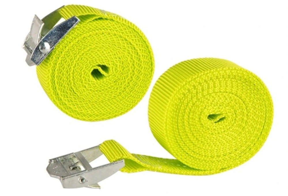 TXR Upínací popruh s kovovou sponou 25mm fluo žltý