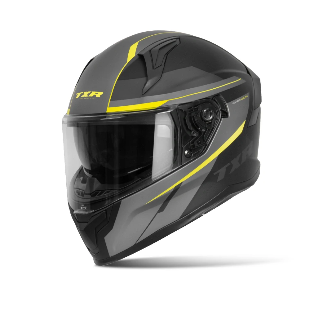 TXR Integrálna prilba na motorku Raptor čierno-sivo-fluo žltá S