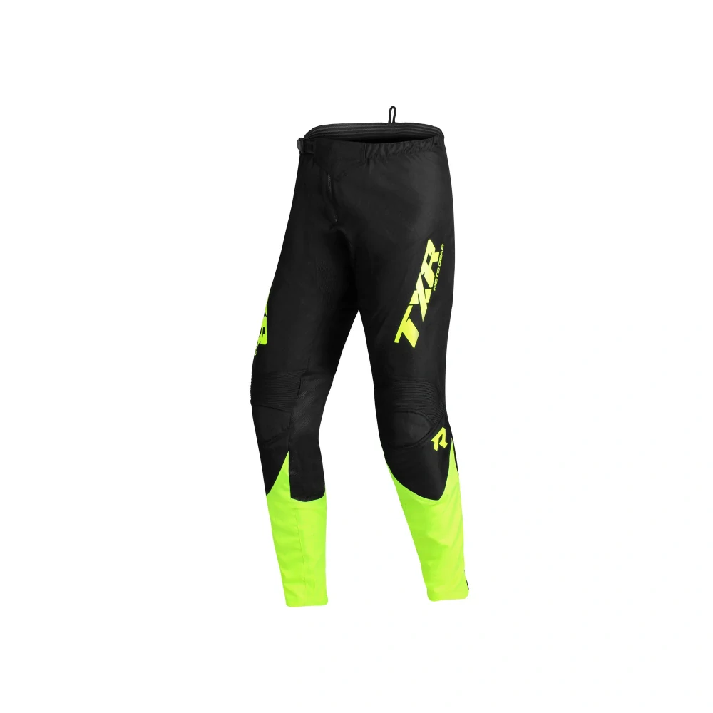 TXR Detské motokrosové nohavice Pulse čierno-fluo žlté 10-11