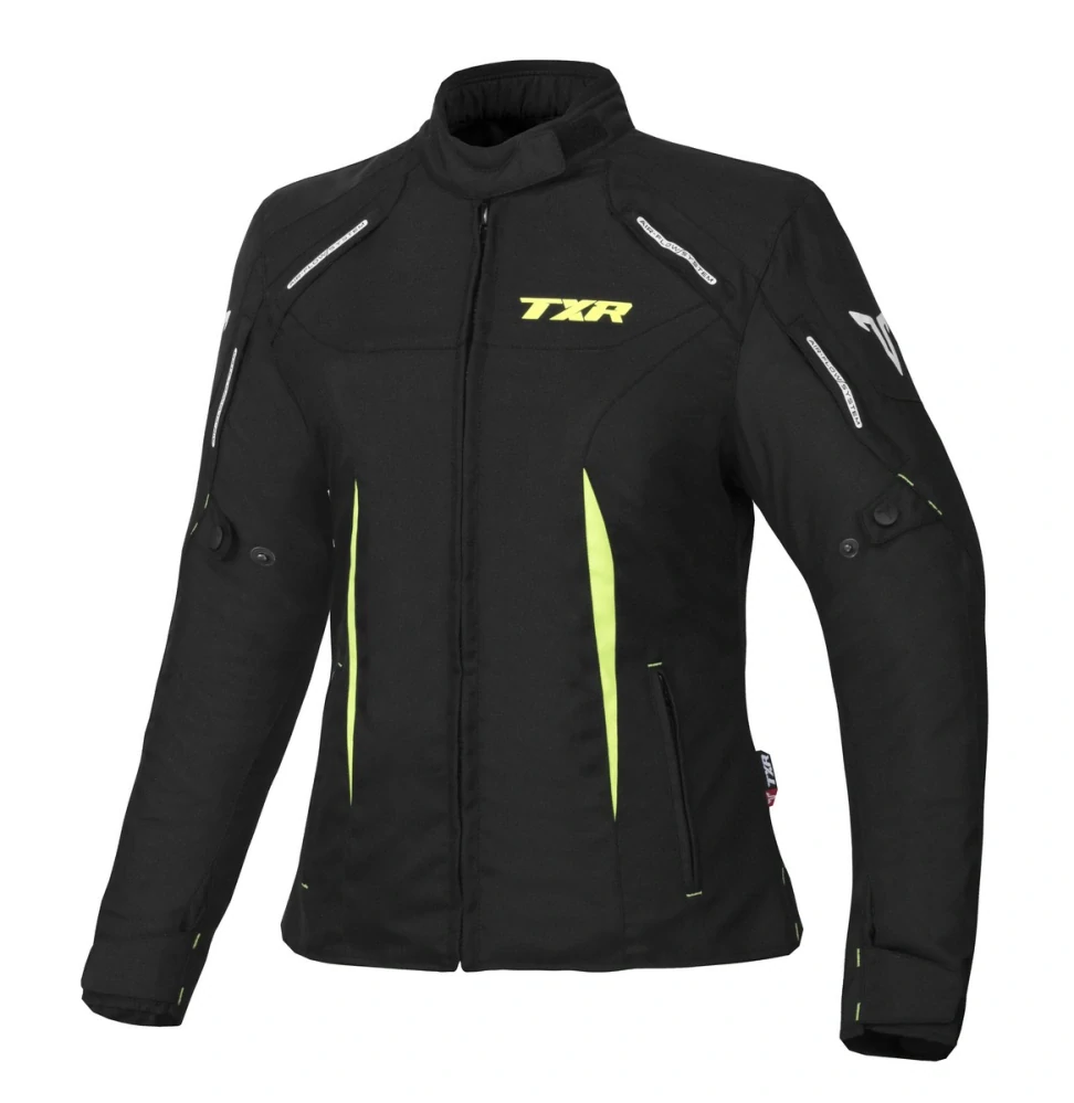 TXR Dámska bunda na motorku Elisa čierno-fluo žltá 4XL