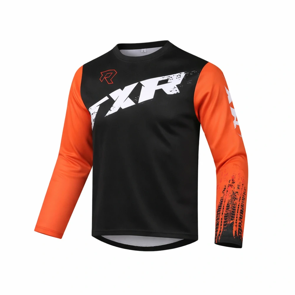 TXR Detský motokrosový dres Pulse čierno-oranžový XL