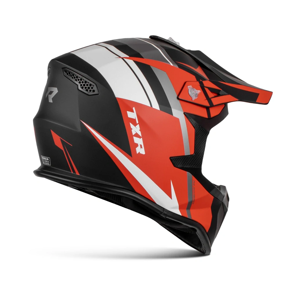TXR Motokrosová prilba Fury čierno-šedo-bielo-červená XS