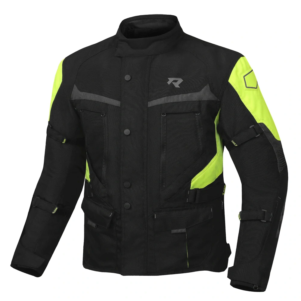 TXR Bunda na motorku Compass čierno-šedo-fluo žltá M