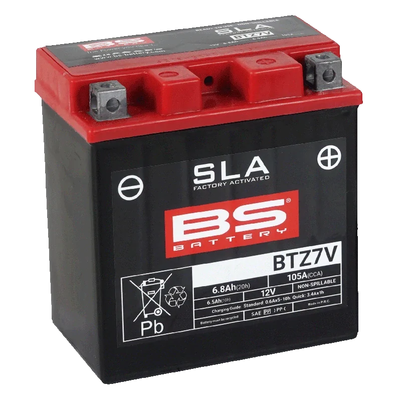 BS-BATTERY BTZ7V 12V 6,5Ah 105A (YTZ7V) 113x70x121mm P+ AGM bezúdržbová motobatéria