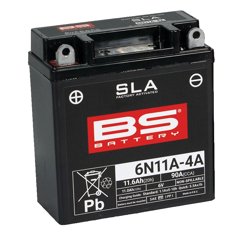 BS-BATTERY 6N11A-4A 6V 11Ah 90A 121x58x130mm L+ AGM bezúdržbová motobatéria
