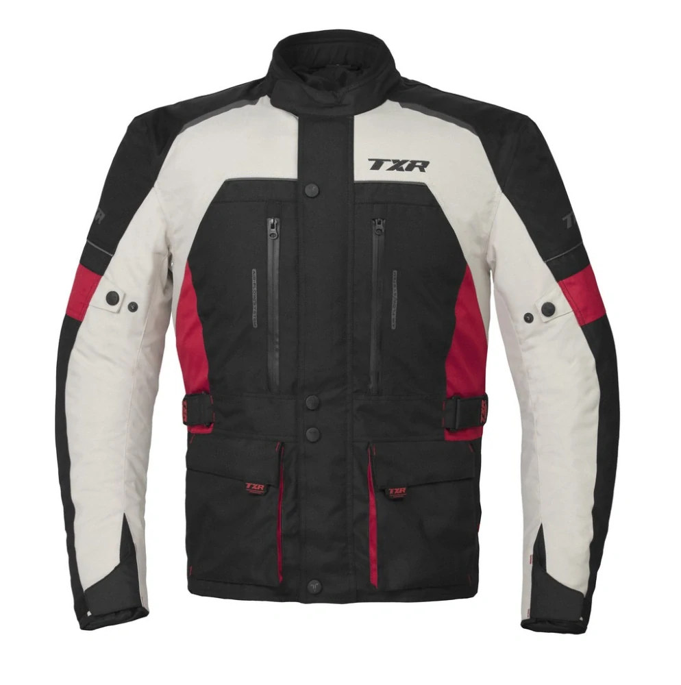 TXR Bunda na motorku Visper čierno-šedo-červená 3XL