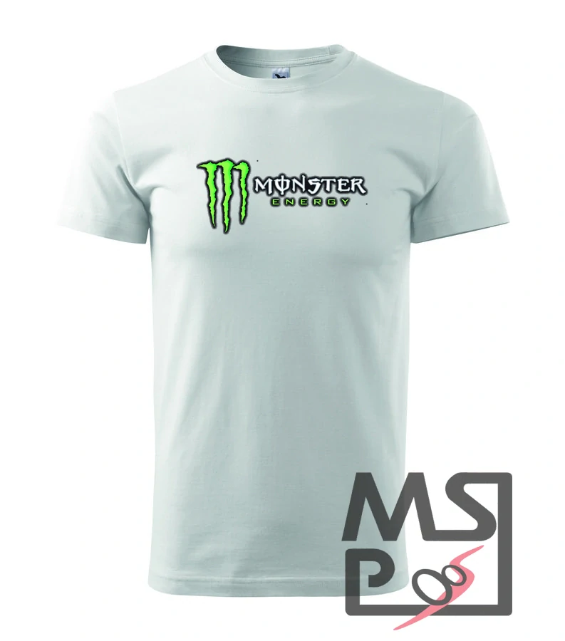 Pánske tričko s moto motívom 210 Monster energy biela L