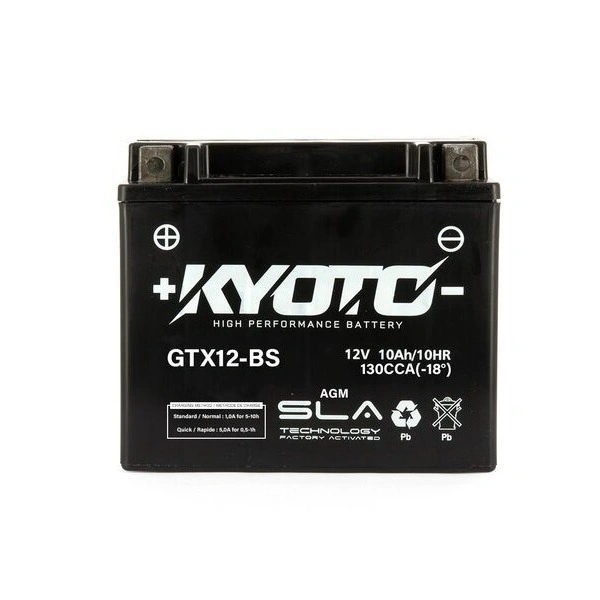 KYOTO GTX12-BS 12V 10Ah 180A 150x87x131mm L+ AGM bezúdržbová motobatéria