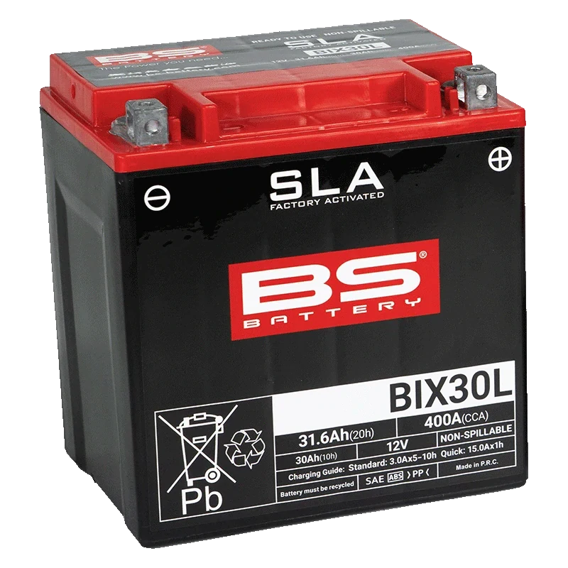 BS-BATTERY BIX30L 12V 30Ah 400A (YIX30L) 166x126x173mm P+ AGM bezúdržbová motobatéria