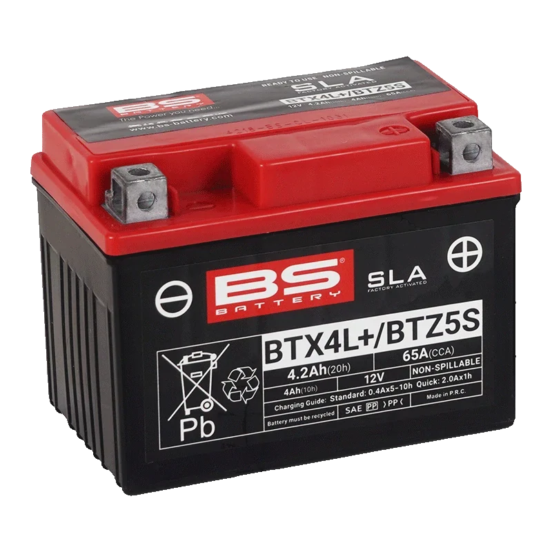 BS-BATTERY BTX4L+ 12V 4Ah 65A (YTX4L / YTZ5S) 113x70x85mm P+ AGM bezúdržbová motobatéria