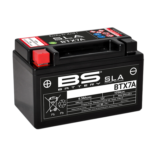 BS-BATTERY BTX7A 12V 6Ah 105A (YTX7A) 150x87x93mm L+ AGM bezúdržbová motobatéria