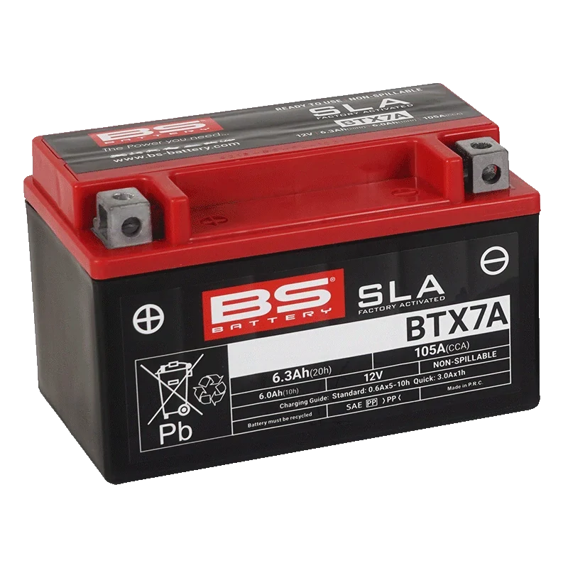 BS-BATTERY BTX7A 12V 6Ah 105A (YTX7A) 150x87x93mm L+ AGM bezúdržbová motobatéria