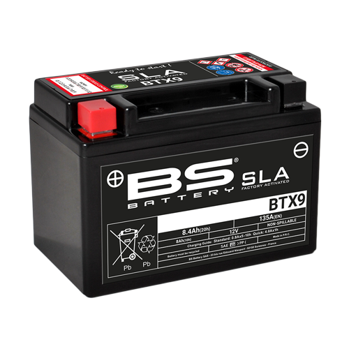 BS-BATTERY BTX9 12V 8Ah 135A (YTX9) 150x87x105mm L+ AGM bezúdržbová motobatéria