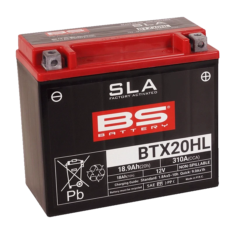 BS-BATTERY BTX20HL 12V 18Ah 310A (YTX20HL) 175x87x155mm P+ AGM bezúdržbová motobatéria