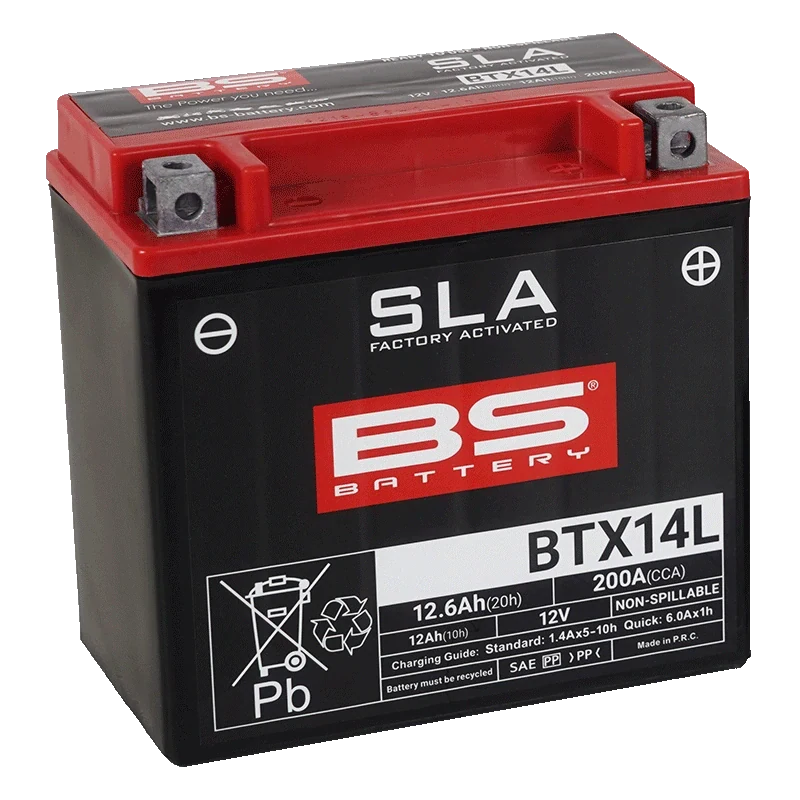 BS-BATTERY BTX14L 12V 12Ah 200A (YTX14L) 150x87x145mm P+ AGM bezúdržbová motobatéria