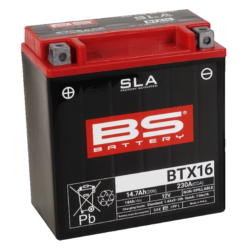 BS-BATTERY BTX16 12V 14Ah 230A (YTX16) 150x87x161mm L+ AGM bezúdržbová motobatéria