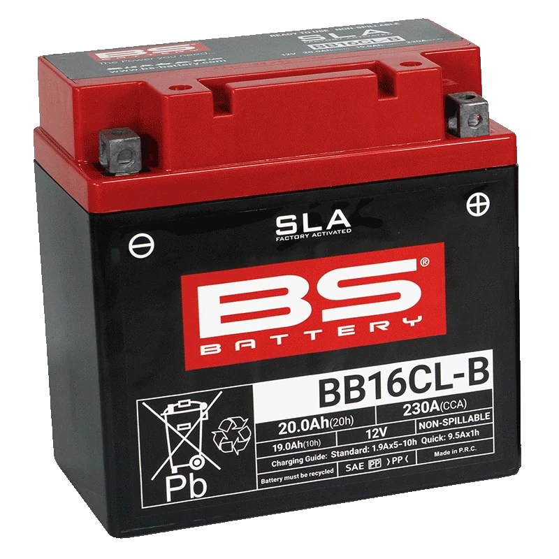 BS-BATTERY BB16CL-B 12V 19Ah 230A (YB16CL-B) 175x100x175mm P+ AGM bezúdržbová motobatéria