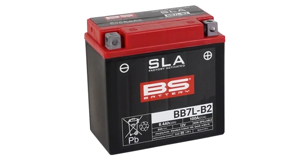 BS-BATTERY BB7L-B2 12V 8Ah 100A (YB7L-B2) 135x75x133mm P+ AGM bezúdržbová motobatéria