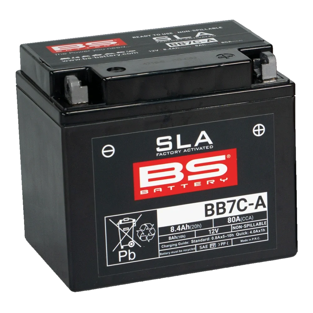 BS-BATTERY BB7C-A 12V 8Ah 80A (YB7C-A) 129x89x114mm P+ AGM bezúdržbová motobatéria