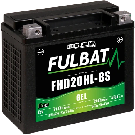 FULBAT FHD20HL-BS 12V 20Ah 310A (YHD20HL-BS) 175x87x155mm P+ GEL bezúdržbová motobatéria