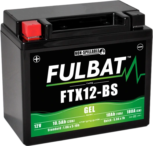 FULBAT FTX12-BS 12V 10Ah 180A (YTX12-BS) 150x87x130mm L+ GEL bezúdržbová motobatéria