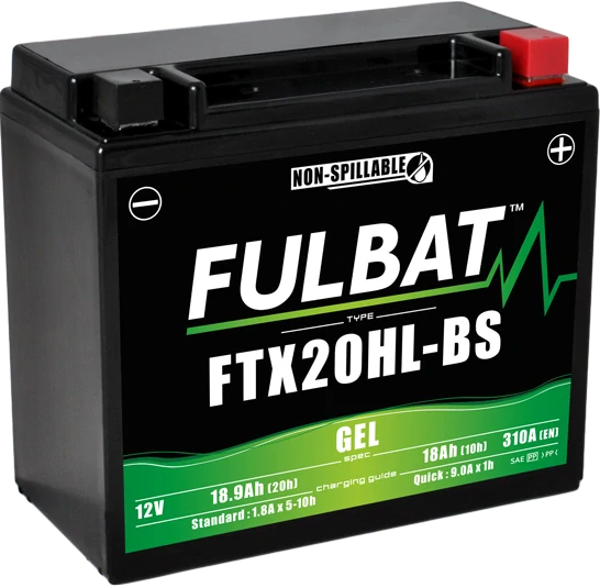 FULBAT FTX20HL-BS 12V 18Ah 310A (YTX20HL-BS) 175x87x155mm P+ GEL bezúdržbová motobatéria