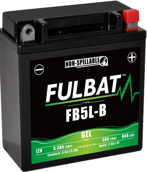FULBAT FB5L-B 12V 5Ah 65A (YB5L-B) 120x60x130mm P+ GEL bezúdržbová motobatéria