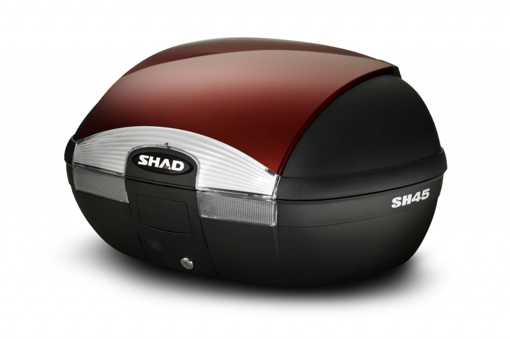 SHAD Vrchný kufor na motorku s farebným krytom SH45 červená