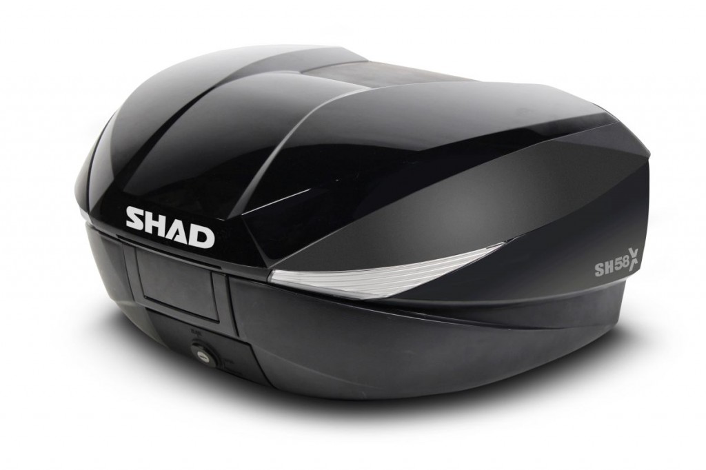 SHAD Vrchný kufor na motorku s farebným krytom SH58X Metalická čierna (rozšíriteľný) so zámkom PRÉMIUM