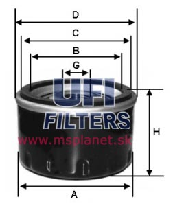 Olejový filter UFI 23.287.00