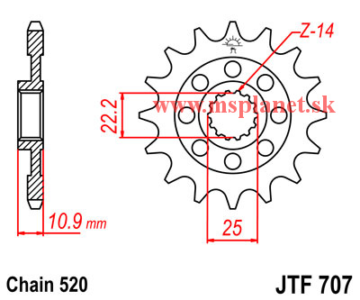 JTF707 15 zubov