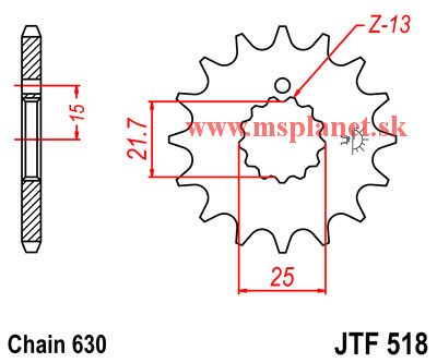 JTF518 15 zubov