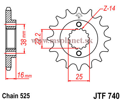 JTF740 15 zubov