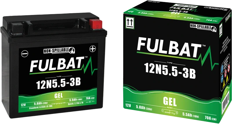 FULBAT 12N5.5-3B 12V 5,5Ah 70A 135x60x130mm P+ GEL bezúdržbová motobatéria