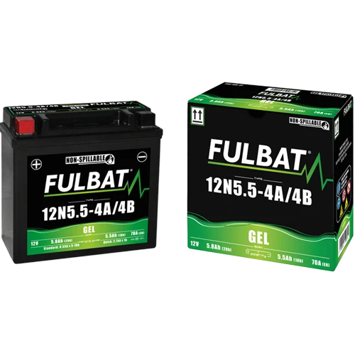 FULBAT 12N5.5-4A 12V 5,5Ah 70A 135x60x130mm L+ GEL bezúdržbová motobatéria