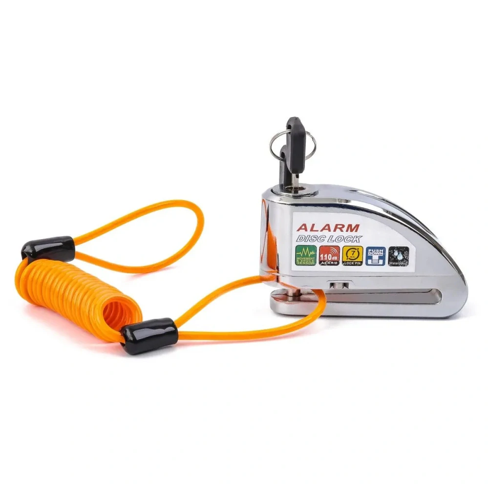 TXR Zámok na motorku s alarmom 110dB chróm