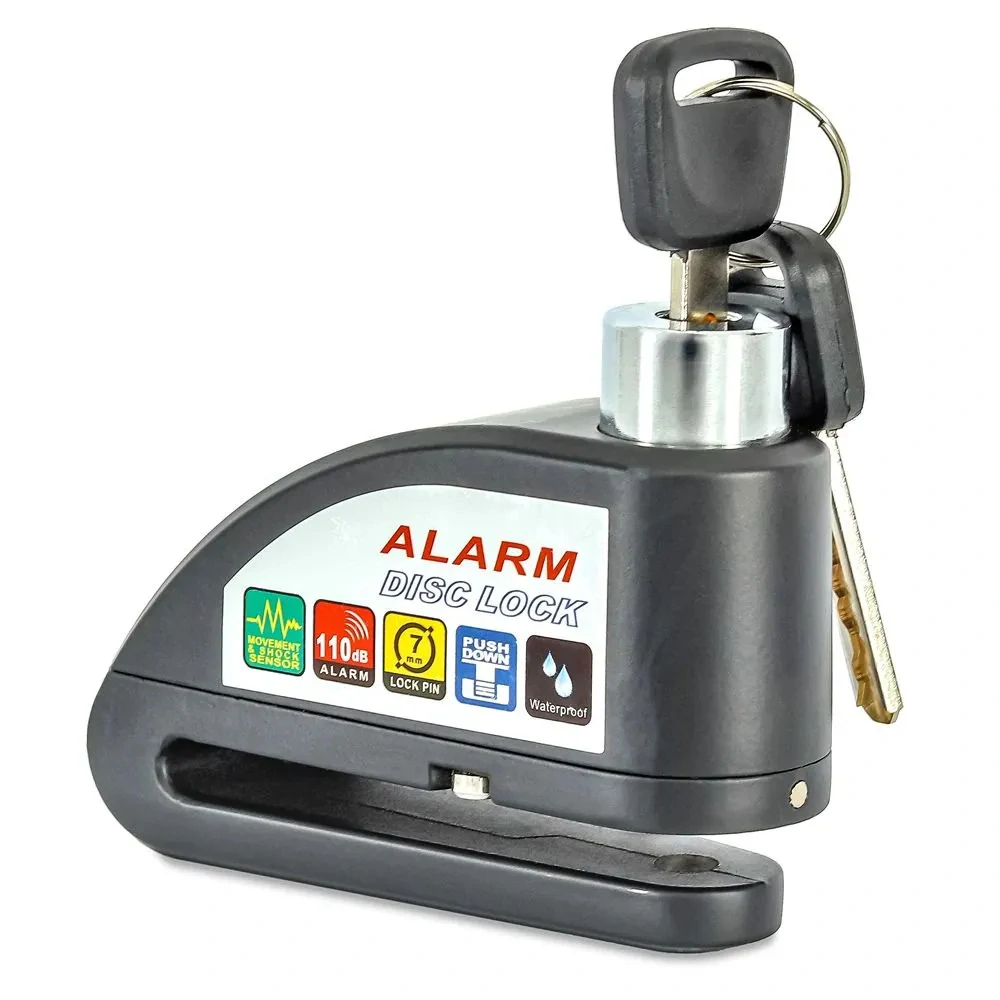 TXR Zámok na motorku s alarmom 110db čierny