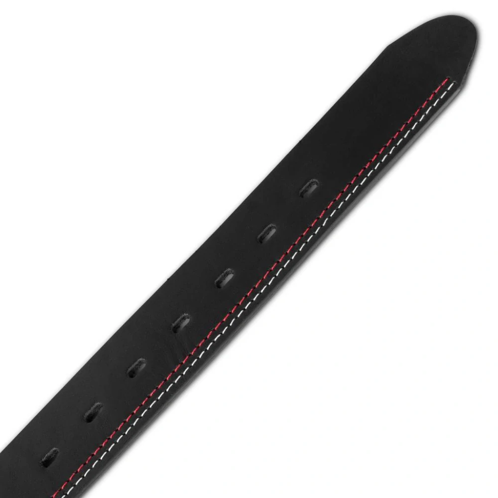 TXR Kožený opasok West čierno-bielo-červený 130 cm