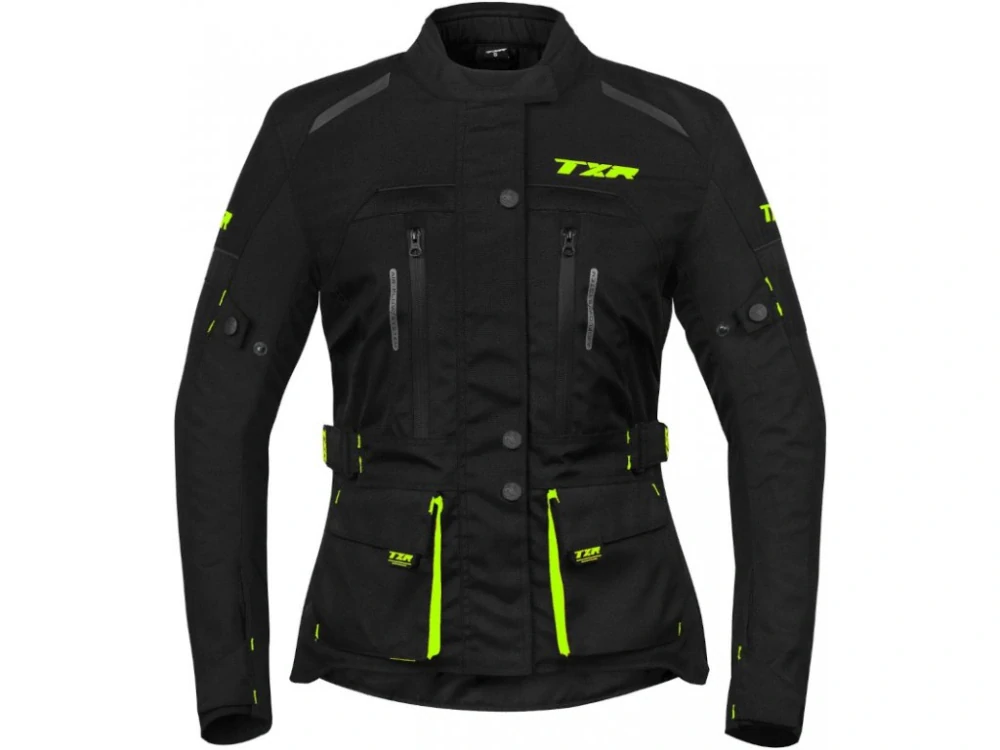 TXR Dámska bunda na motorku Visper čierno-fluo žltá XL