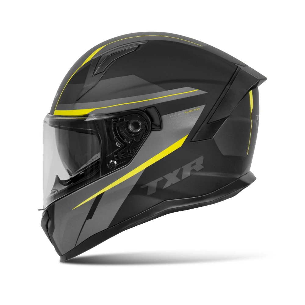 TXR Integrálna prilba na motorku Raptor čierno-sivo-fluo žltá L