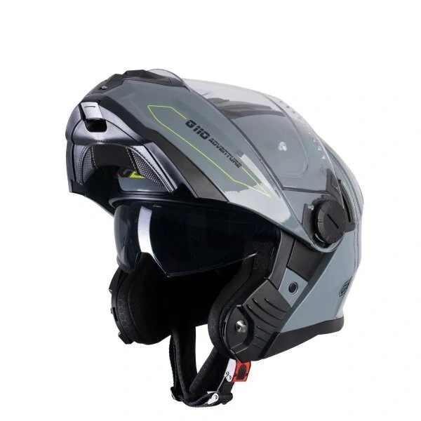 GARIBALDI Prilba G110 Adventure výklopná  lesklá sivá M