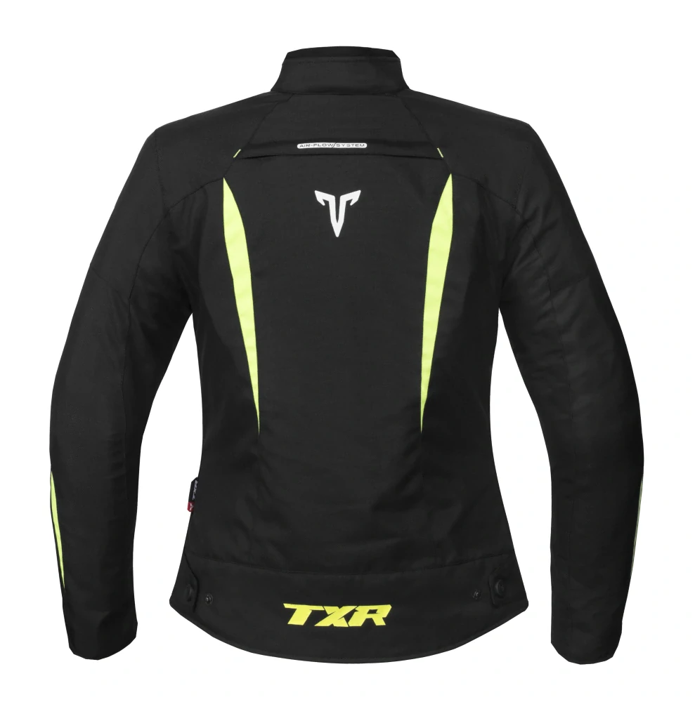 TXR Dámska bunda na motorku Elisa čierno-fluo žltá XS