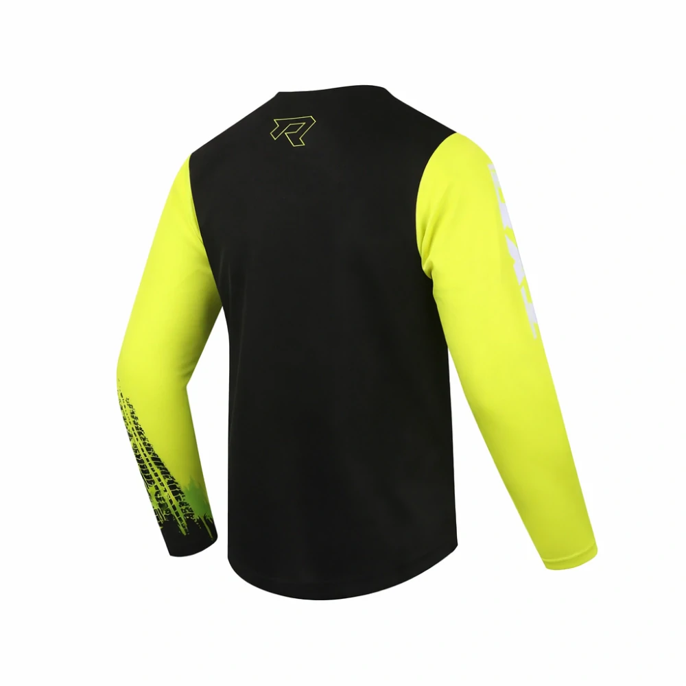 TXR Detský motokrosový dres Pulse čierno-fluo žltý XL
