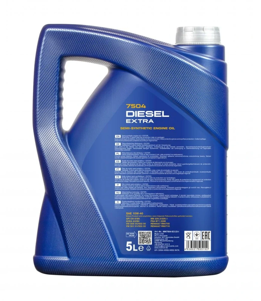 MANNOL Motorový olej 7504 Diesel Extra 10W-40 - 5L