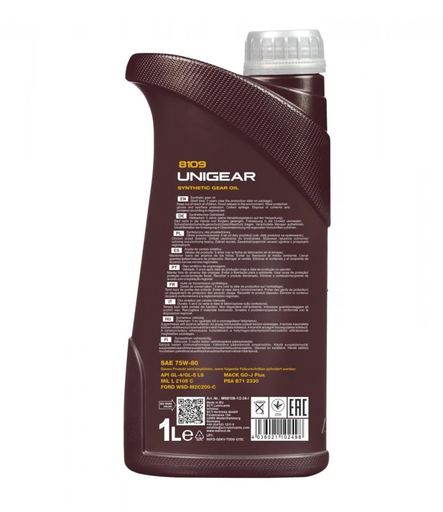 MANNOL Prevodový olej 8109 Unigear 75W-80 GL-4/GL-5 LS - 1L