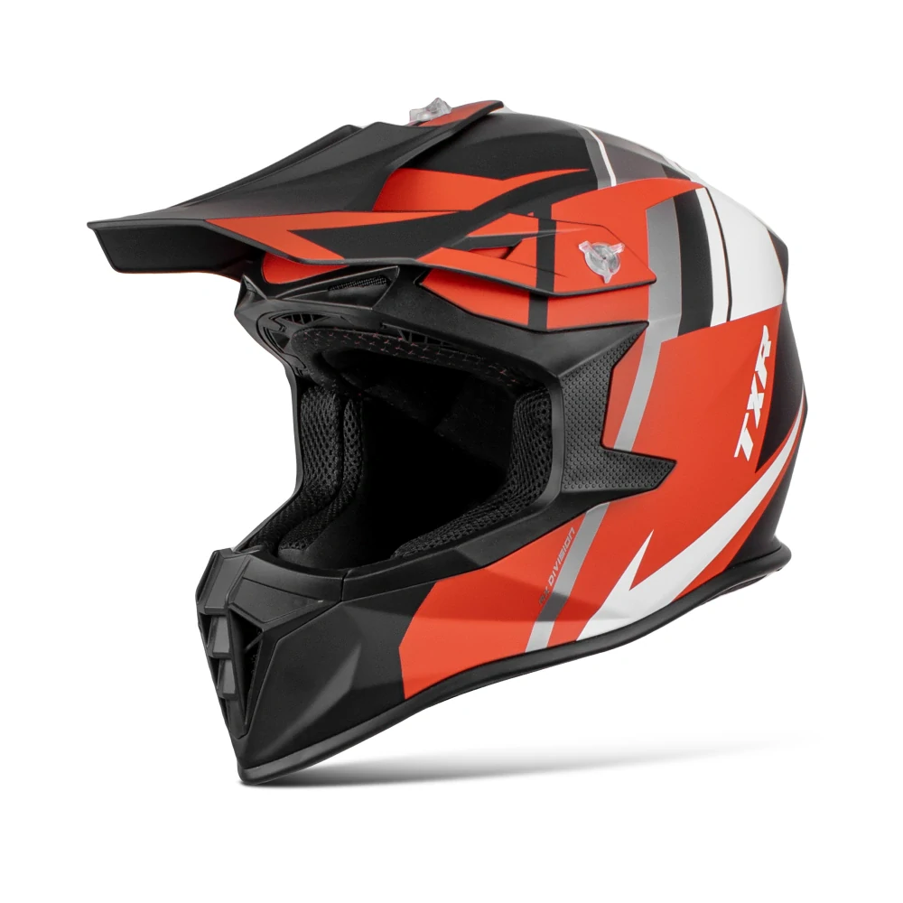TXR Motokrosová prilba Fury čierno-šedo-bielo-červená XS